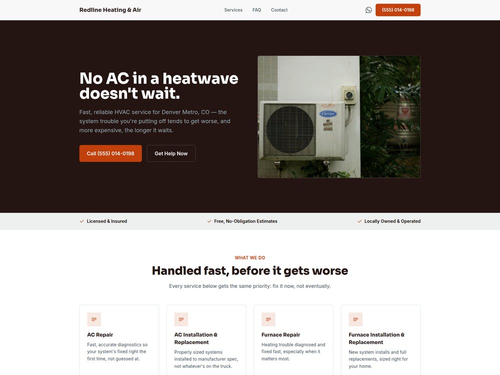 Sample HVAC website (demo business)